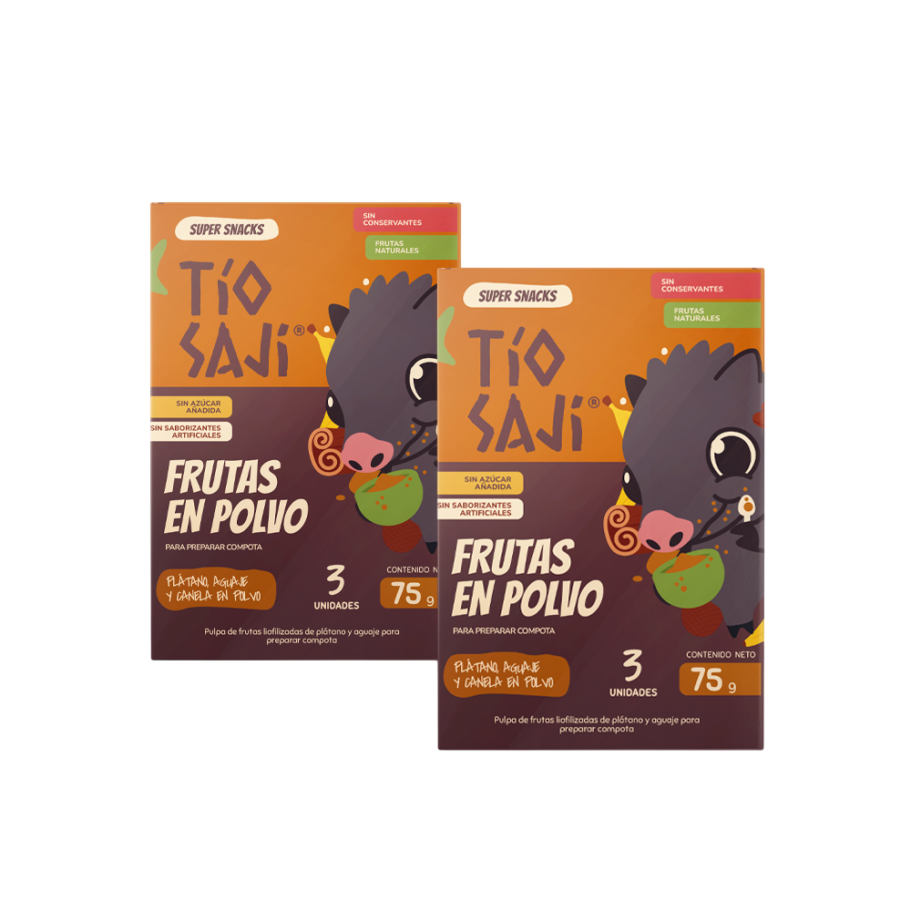Fruta en Polvo Tío Saji Plátano y Aguaje (3 pack)